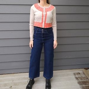 new HIGH WAIST WIDE LEG jeans S (K6)